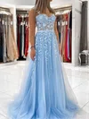 Ball Gown/Princess Sweep Train Sweetheart Lace Tulle Appliques Lace Prom Dresses #Milly020108711