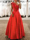 Ball Gown/Princess Floor-length One Shoulder Satin Bow Prom Dresses #Milly020108736