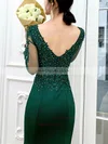 Trumpet/Mermaid V-neck Stretch Crepe Sweep Train Beading Prom Dresses #Milly020108770