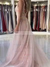 Trumpet/Mermaid V-neck Lace Tulle Detachable Sashes / Ribbons Prom Dresses #Milly020108800