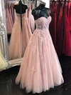 Ball Gown Sweetheart Tulle Floor-length Appliques Lace Prom Dresses #Milly020108830