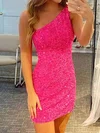 Sparkly Cut Out Sequin One Shoulder Homecoming Dresses #Milly020108866