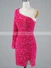 Sheath/Column One Shoulder Sequined Short/Mini Homecoming Dresses #Milly020108867
