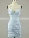 Sheath/Column V-neck Jersey Short/Mini Ruffles Homecoming Dresses #Milly020108868