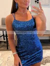Sheath/Column Square Neckline Sequined Short/Mini Homecoming Dresses #Milly020108870