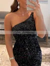 Sheath/Column One Shoulder Sequined Short/Mini Homecoming Dresses #Milly020108875
