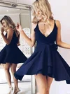 Navy Blue Satin Mini Dress #Milly020108912