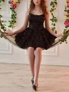 A-line Scoop Neck Glitter Short/Mini Homecoming Dresses #Milly020108983