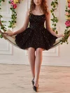 A-line Scoop Neck Tulle Short/Mini Beading Homecoming Dresses #Milly020108983
