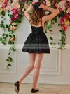 A-line Scoop Neck Tulle Short/Mini Beading Homecoming Dresses #Milly020108983