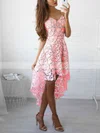 A-line V-neck Lace Asymmetrical Homecoming Dresses #Milly020109018