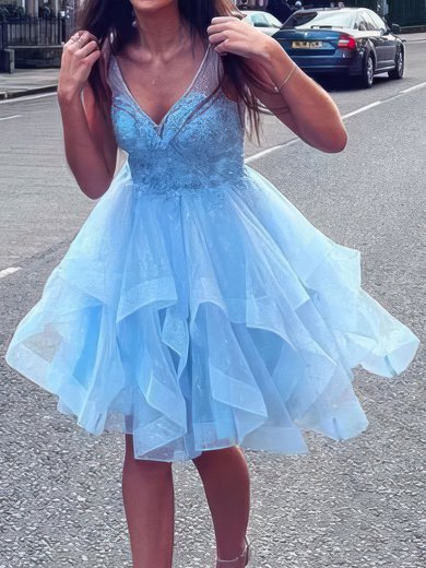 Elegant Skater Tulle Ruffle Homecoming Dresses #Milly020109027