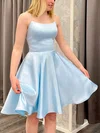 A-line Scoop Neck Satin Knee-length Homecoming Dresses #Milly020109127