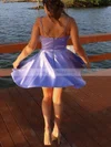 A-line V-neck Silk-like Satin Short/Mini Pockets Homecoming Dresses #Milly020109134