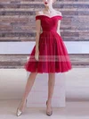 A-line Off-the-shoulder Tulle Knee-length Homecoming Dresses #Milly020109144