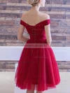 A-line Off-the-shoulder Tulle Knee-length Homecoming Dresses #Milly020109144
