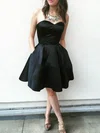 A-line Sweetheart Satin Short/Mini Homecoming Dresses With Pockets #Milly020109161