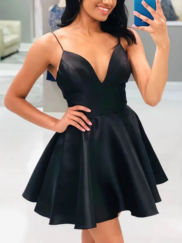 Black Satin Mini Dress #Milly020109163