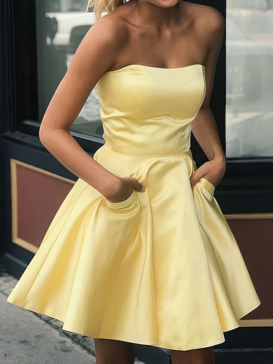 Elegant Skater Satin Straight Homecoming Dresses #Milly020109186