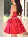 A-line Sweetheart Satin Short/Mini Pleats Homecoming Dresses #Milly020109232