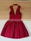 A-line V-neck Stretch Crepe Short/Mini Homecoming Dresses #Milly020109337
