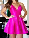 Elegant Skater Satin V-neck Homecoming Dresses #Milly020109362