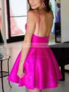 A-line V-neck Satin Short/Mini Homecoming Dresses #Milly020109362