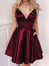 Elegant Skater Satin Ruched Homecoming Dresses #Milly020109368