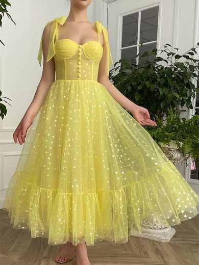 A-line Sweetheart Tulle Ankle-length Ruffles Homecoming Dresses #Milly020109381