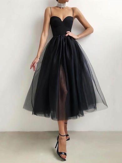 Ball Gown Sweetheart Tulle Tea-length Homecoming Dresses With Split Front #Milly020109386