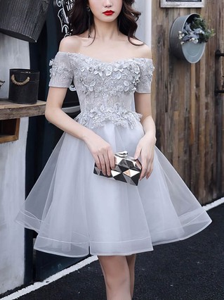 Ball Gown Off-the-shoulder Tulle Short/Mini Homecoming