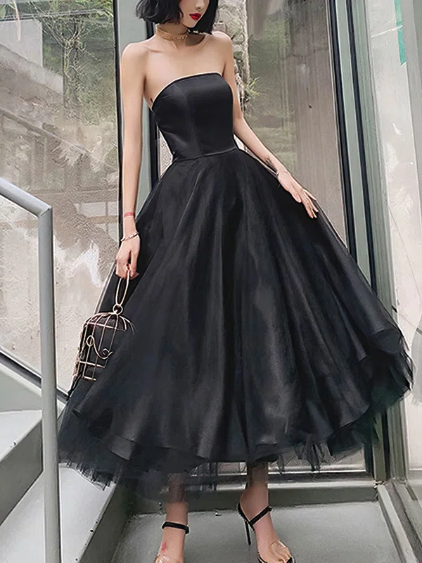 A-line Straight Tulle Ankle-length Homecoming Dresses #Milly020110273