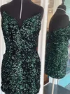 Sheath/Column V-neck Velvet Sequins Short/Mini Homecoming Dresses #Milly020109836