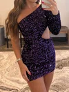 Sparkly Bodycon Sequin One-Shoulder Homecoming Dresses #Milly020109841