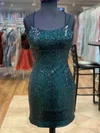 Sheath/Column Scoop Neck Sequined Short/Mini Homecoming Dresses #Milly020109852