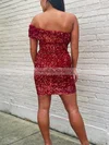 Sheath/Column Off-the-shoulder Sequined Short/Mini Homecoming Dresses With Ruffles #Milly020109862