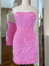 Sheath/Column Straight Velvet Sequins Short/Mini Homecoming Dresses #Milly020109865
