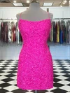 Sheath/Column Scoop Neck Sequined Short/Mini Homecoming Dresses #Milly020109896