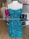 Sheath/Column Scoop Neck Sequined Short/Mini Homecoming Dresses #Milly020109896