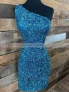 Sheath/Column One Shoulder Sequined Short/Mini Homecoming Dresses #Milly020109898