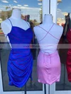Sheath/Column V-neck Silk-like Satin Short/Mini Homecoming Dresses With Split Front #Milly020109907