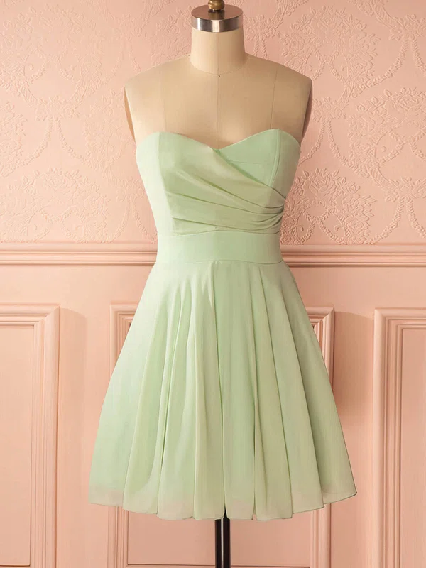 A-line Sweetheart Chiffon Short/Mini Homecoming Dresses With Ruffles #Milly020109919