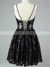A-line V-neck Sequined Short/Mini Homecoming Dresses #Milly020109926