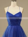 A-line V-neck Tulle Short/Mini Homecoming Dresses With Ruffles #Milly020109927