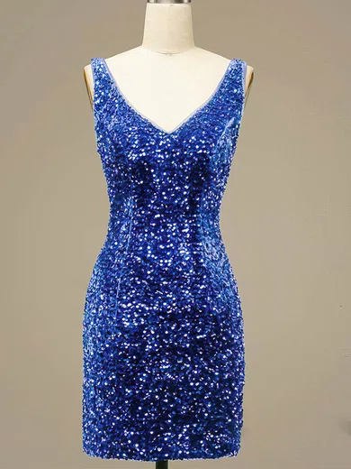 V-neck Velvet Sequin Bodycon Homecoming Dresses #Milly020109928