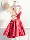 A-line Scoop Neck Satin Short/Mini Homecoming Dresses #Milly020109937