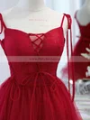 A-line Square Neckline Tulle Short/Mini Homecoming Dresses With Sashes / Ribbons #Milly020109957