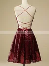 A-line Scoop Neck Sequined Short/Mini Homecoming Dresses #Milly020109964