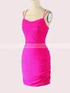 Sheath/Column Scoop Neck Silk-like Satin Short/Mini Homecoming Dresses With Beading #Milly020109965