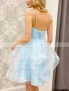 A-line V-neck Tulle Short/Mini Homecoming Dresses With Sashes / Ribbons #Milly020109995